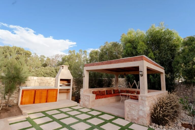 barbecue and pergola